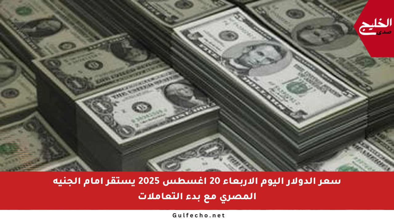 سعر الدولار اليوم الأربعاء 20 أغسطس 2025 يستقر أمام الجنيه المصري مع بدء التعاملات